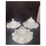 Milk, glass bell shades