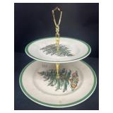 Christmas two tier dessert plates