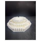 Milk glass hobnail ashtrays