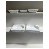 Milk glass ash trays
