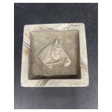 Cast aluminum horse ashtray