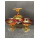 Orange glass sherbet dishes