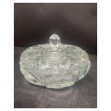 Glass divided candy dish with lid