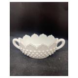Milk, glass, hobnail, sugar dish