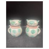 1956 cat cream sugar, salt, and pepper