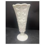 Milk, glass, grape pattern vase