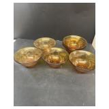 Amber glass ice cream bowls