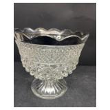 Glass, silver rim compote