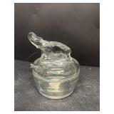 Elephant glass candy jar