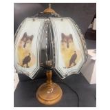 Wolf and eagle lamp