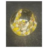 Yellow white orange paperweight
