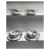 LIMOGES soup and saucers