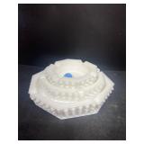 Milk glass hobnail ashtrays