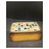 Tile top wooden box