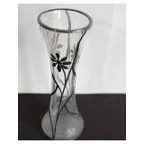 Silver floral, decorated bud vase