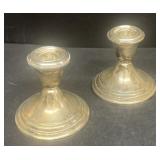 Sterling silver weighted candle holders