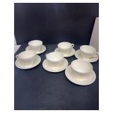 Wedgewood tea, cups, and saucers