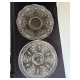 Clear glass, engraved Christmas chargers