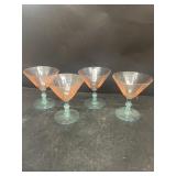 Pink and blue martini glasses