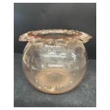 Pink glass jar
