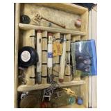 Bullet, pencils, marbles, cufflinks, etc.