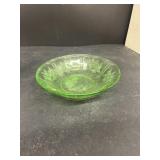 Green glass bowl