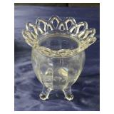 Footed glass dish