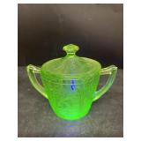 Uranium glass sugar dish