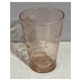 Pink glass vase or pitcher 8 inches