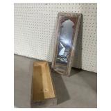 Country style wooden drawer and mirror