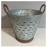 Galvanized slotted Olive bucket 14'