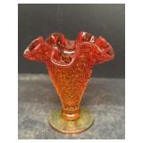 Fenton Ruffled orange glass base