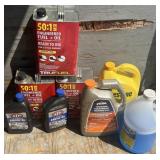 Partial bottles of fluid one can of ready to use