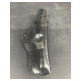 Black leather gun holster