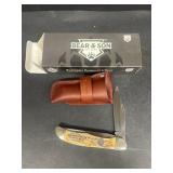 Bear and son cutlery pocket knife with sheath