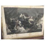 Christ sleeping over Jerusalem, framed early print