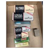 Boxes Only-Old timer, Uncle Henry, Shark & sharpen