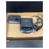 Sony Walkman and Fisher DVD portable player