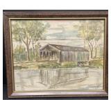 Paul Hamilton, watercolor of covered bridge