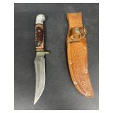 Western hunting knife with sheath