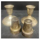 Sterling silver weighted candleholders