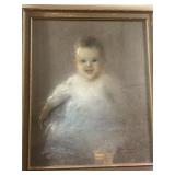 Henshaw painting of baby 25 1/2" x 20 1/2"