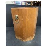 Wooden flower box or waste basket lion head