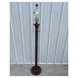 Floor Lamp, Wooden Spool Design