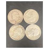 (4) silver quarters