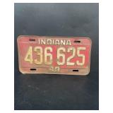 1949 Indiana license plate