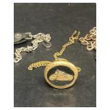 Newton motorcycle pocket watch with chains