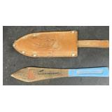 Germany, throwing knife with Indian head sheath