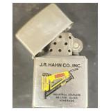 Zippo advertising lighter J. R. HAHN Company.