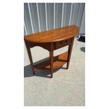 Oak 1/2 Round Table w/ drawer
